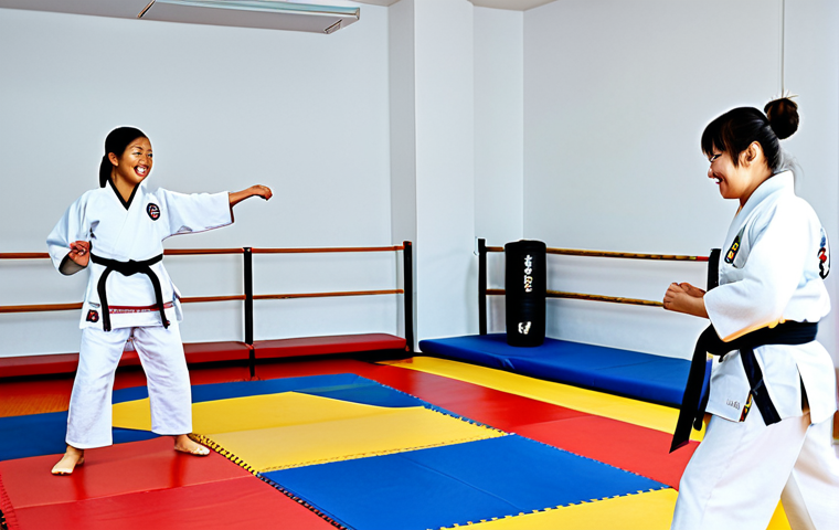 태권도 지도자 강습 내용 - **

A brightly lit, modern Taekwondo dojang filled with children in white doboks (uniforms) practici...