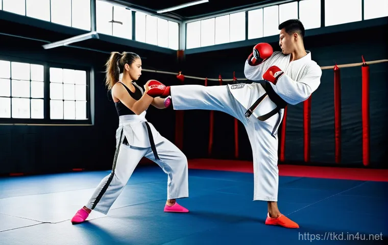 태권도와 기타 무술의 융합 가능성 - A dynamic and vibrant scene of a Taekwondo demonstration team performing on a grand stage, fusing tr... 태권도와 기타 무술의 융합 가능성 - A dynamic and vibrant scene of a Taekwondo demonstration team performing on a grand stage, fusing tr...