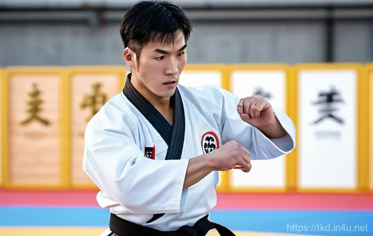 태권도 인기 장비 브랜드 - Two female taekwondo athletes, both in their late teens, engaged in a dynamic but controlled sparrin... 태권도 인기 장비 브랜드 - Two female taekwondo athletes, both in their late teens, engaged in a dynamic but controlled sparrin...